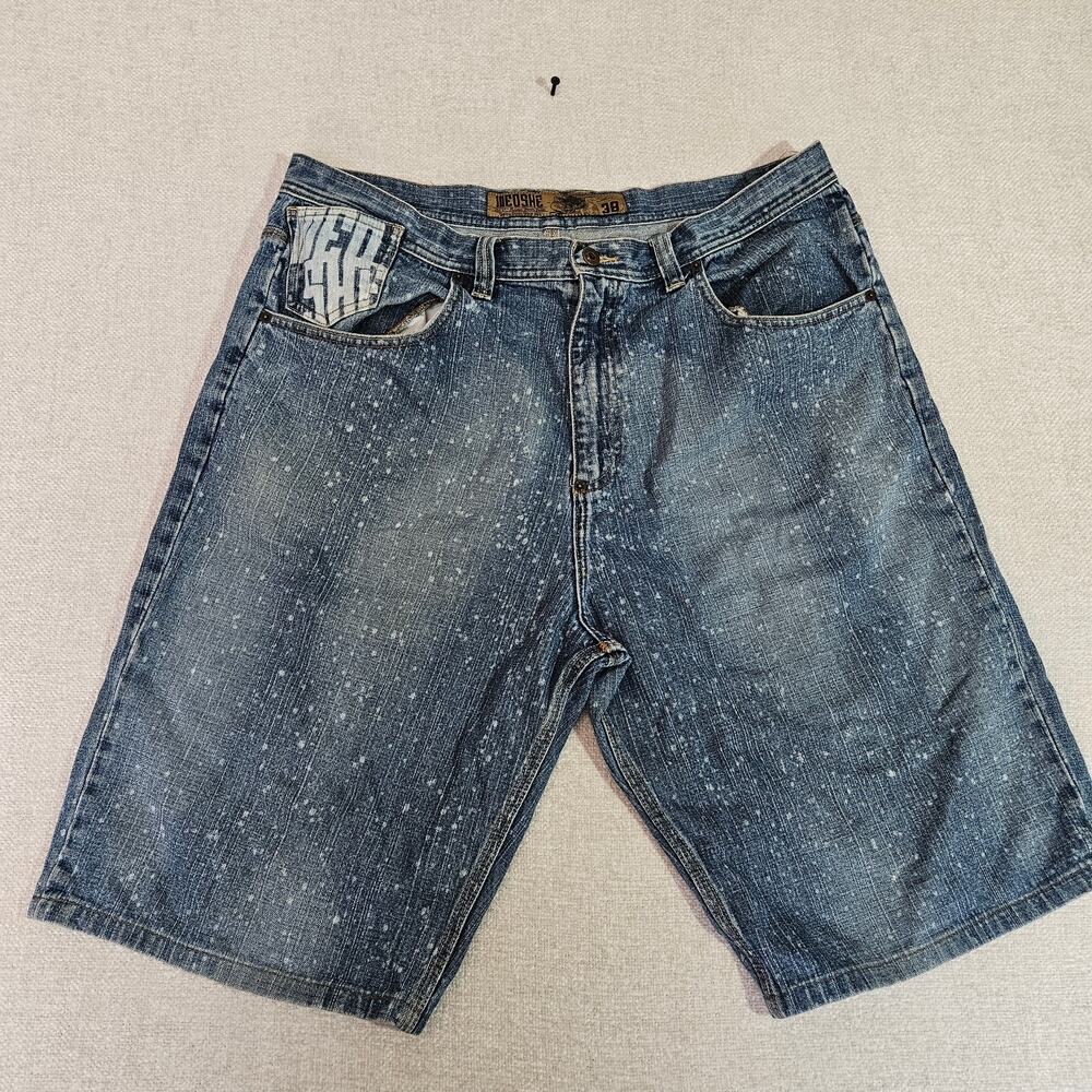 Vintage Y2K Meoshe Baggy Jean Shorts 38 Wide Leg Skater Jorts